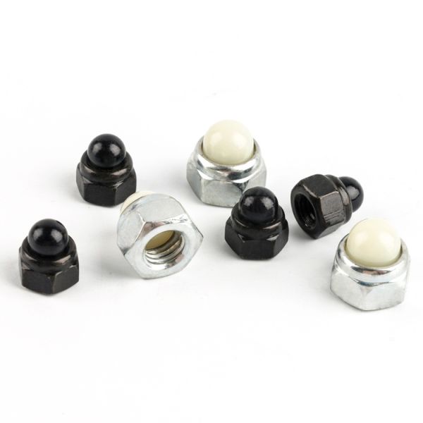 Hex Nuts Black Nylon Cap Head Hexagon Domed Nut DIN986 Plastic Insert Acorn Nut Material Grade 8.8