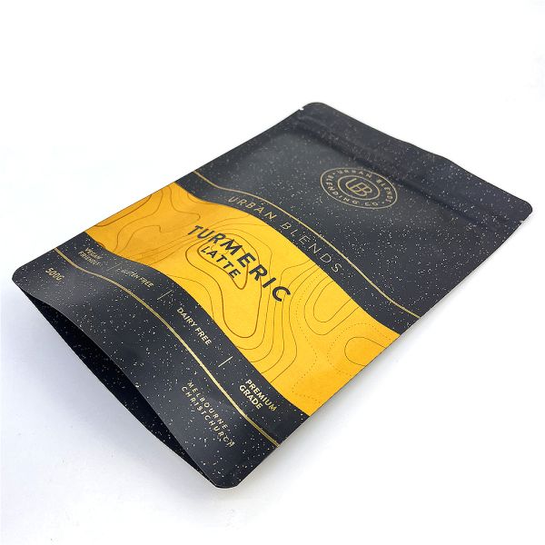 Zipper Top Stand Up Pouch For Latte Packaging Customized Professional Plastic Bag