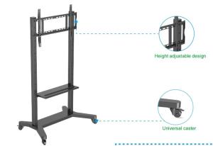 Buy cheap 55&quot;- 86&quot; Adjustable Mobile TV Stand With Wheels, Compatibility For 43&quot;-100&quot; Flat/Curved Screens Up To 220 Lbs Steel Frame, 5 Height Options, Rolling product