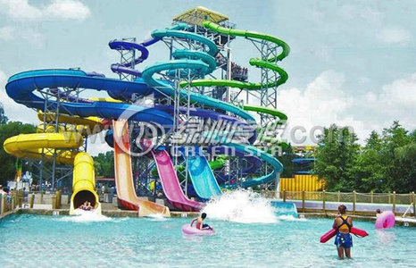 Open Spiral Slide Water Park Equipment