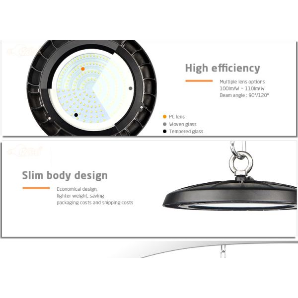 KCD IP65 LED High Bay Lights Aluminum Body Industrial Super Brightness 200W