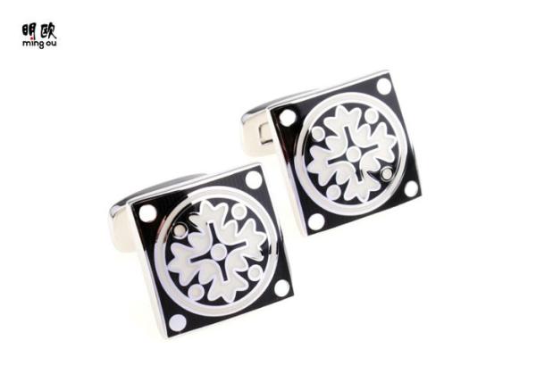 Quality Square Shaped Custom Mens Cufflinks Modern Design Shiny Nickel Electroplate for sale