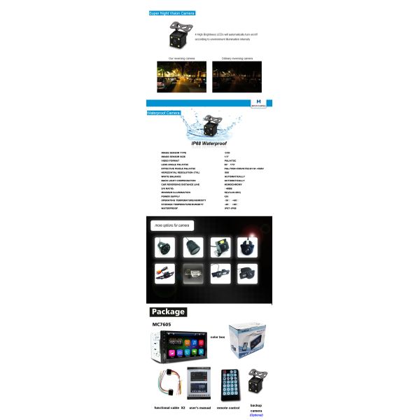 Wholesale Capacitive Screen 7 Inch 2 Din Car Audio Radio Stereo with New c200s chip /BT /USB /SD/ Mirror link /Fast cha