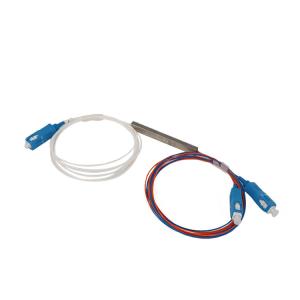 China Steel Tube PVC G657A1 0.9mm 1m SC/APC Fiber Optic 1x2 Plc Splitter on sale