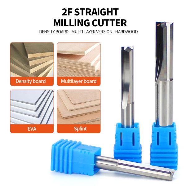 YingBa Online Wholesale Supplier Two Flute Straight groove End Mill Solid Carbide Cnc Router Machine for Wood Milling Cutter