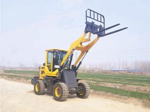 1.5 ton quick coupler wheel loader with bucket and pallet fork