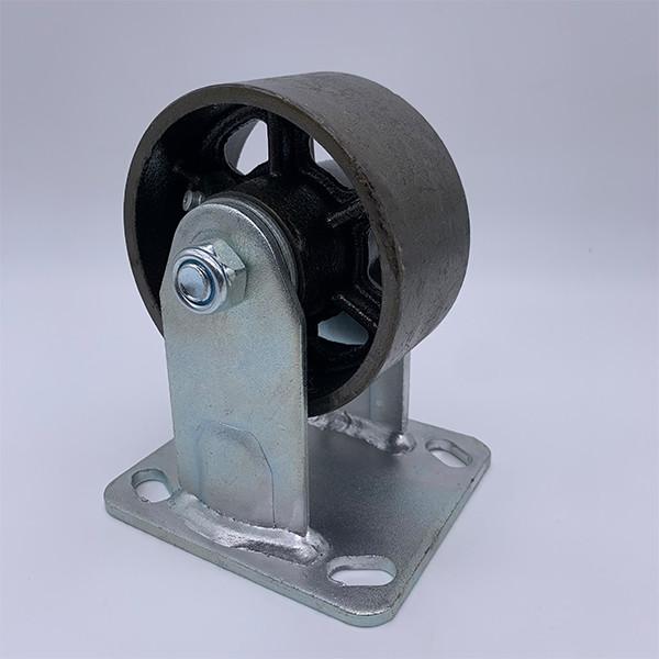 Quality 4 Inch Black Cast Iron Rigid Caster Wheels for sale