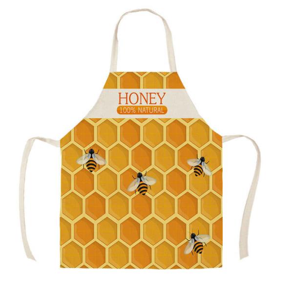 Quality Apron Bee Pattern Flax Waterproof And Oil-Proof Pattern Beekeeping Outfits Customized Apron for sale