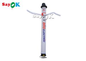 Blow Up Air Dancers White Inflatable Air Dancer With Log Print 4m/5M/6m High With Light For Advertising