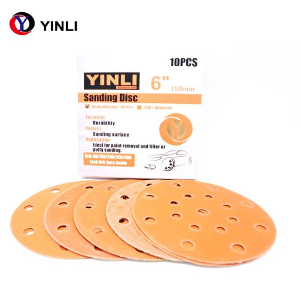 Quality 150mm Ceramic Sanding Disc 6 Inch Hook And Loop Sanding Pads Orange for sale