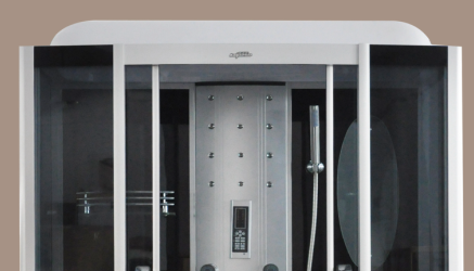 Computer Panel Bathroom Shower Cabins White ABS High Tray Silive Profiles