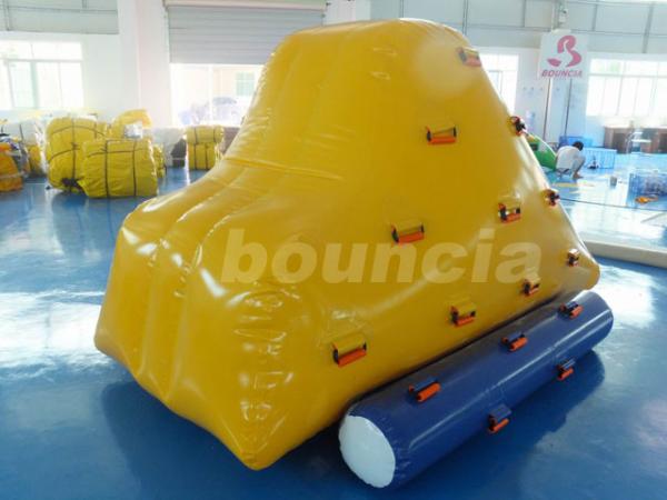 Quality 0.9mm PVC Tarpaulin Inflatable Iceberg With 2 Sides Climbing For Pool for sale