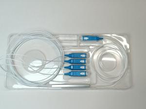 Fiber Optic Divisor 1x4 PLC 0.9mm Steel Tube Splitter SC UPC Connector