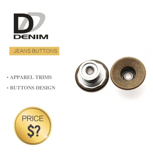 Quality Classic Anti Brass Denim Metal Buttons , Denim Jeans Trousers Button for sale