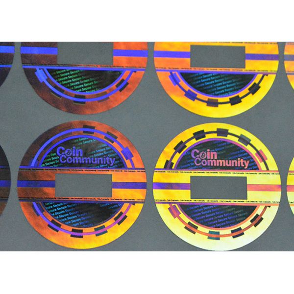 Demetalized security coin 3d hologram sticker with VOID effect