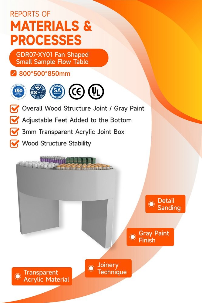 GDR07-XY01 Cosmetic Display Table with Transparent Acrylic Material and Adjustable Height for Trade Show Booth
