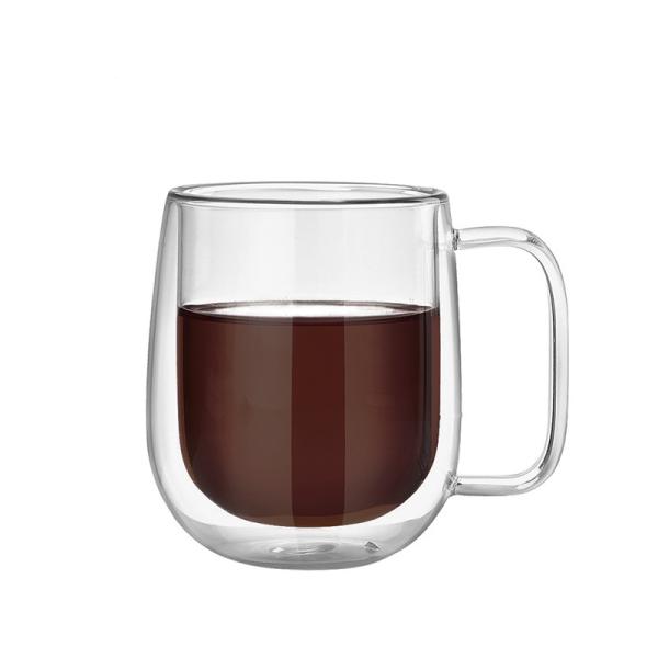 Quality Easy Hold Handle Insulated Espresso Cups , Borosilicate Glass Milk Cup for sale