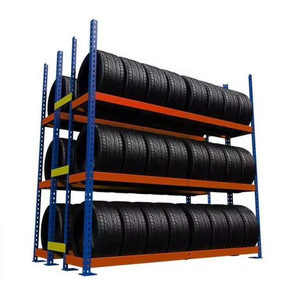 Steel Medium Duty Tyre Rack For Auto Repair Store Customized Display Rack Structure