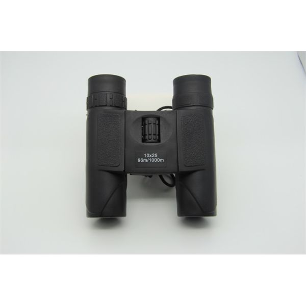 Black Portable Compact Folding Binoculars , Compact Sports Binoculars With Neck Strap