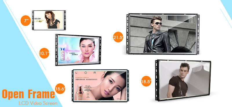 Open Frame Led Advertising Screen HD 1280X720P Video Resolution With Push Button