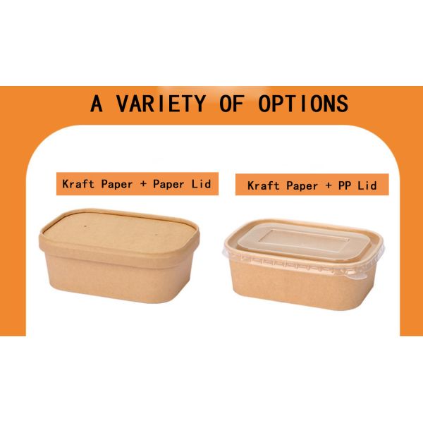 Disposable Kraft Paper Bowl Food Grade Kraft Salad Bowl 1300ml