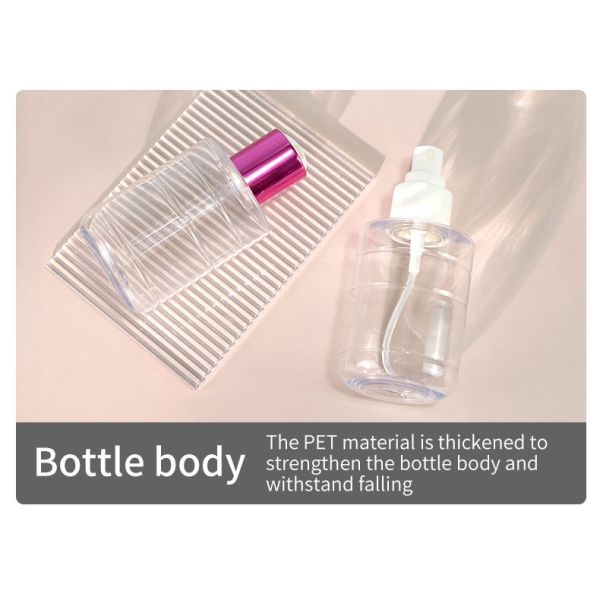 30ml 50ml 100ml PET Spray Bottle Luxury Empty Refillable Bottle With Wooden Cap