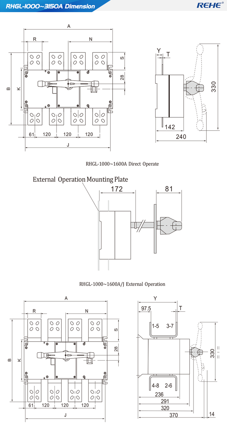 Manual Changeover Switch 3Pole/4Pole Isolation manual Transfer Switch
