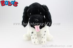 China 10''Customized Plush Stuffed Black Dog Animal In Sitting Position on sale
