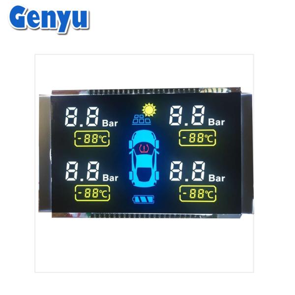 Quality VA Segmented LCD Display Black Screen Module COB+PIN For Car Tire Pressure for sale