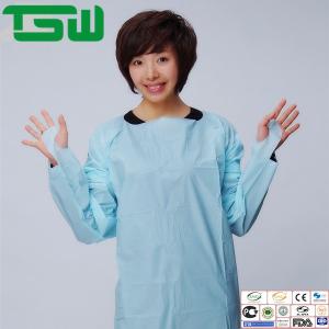 Buy cheap Lightweight Disposable CPE Isolation Gown With Thumb Up product