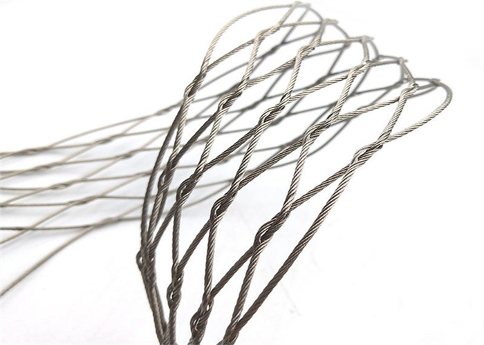 Knitted Type 2.4mm Ss Rope Mesh Tiger Monkey Enclosure In Zoo Fence