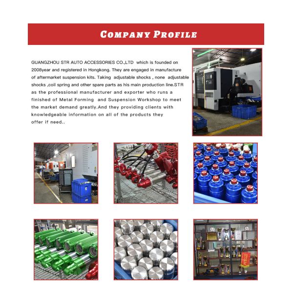 Shock absorber technical specifications label with detailed parameters