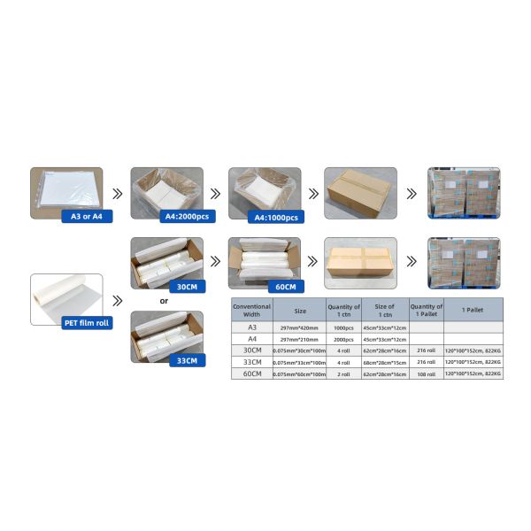 Hot Peel 30*100cm DTF Film Roll PET Film for All DTF Printers Like for Epson I3200 L1800 DX5 Printers
