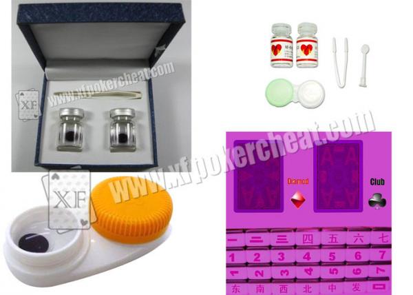 Quality Dark Purple Invisible Ink And Glasses Level C Poker Contact Lenses for sale