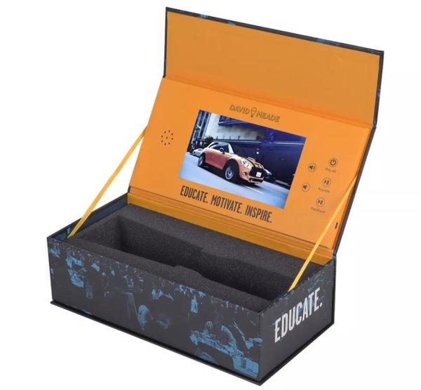Quality LCD Advertising video box, customized print 7 inch LCD video display gift box with customized EVA inlay for sale