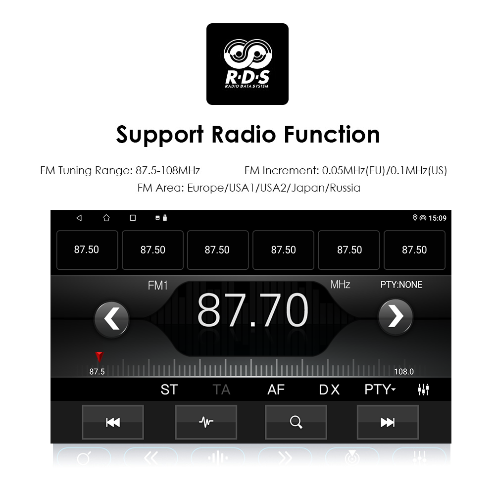 9" IPS/QLED Screen Car Video Android Radio with GPS Navigation BT Music Video YouTube Pho