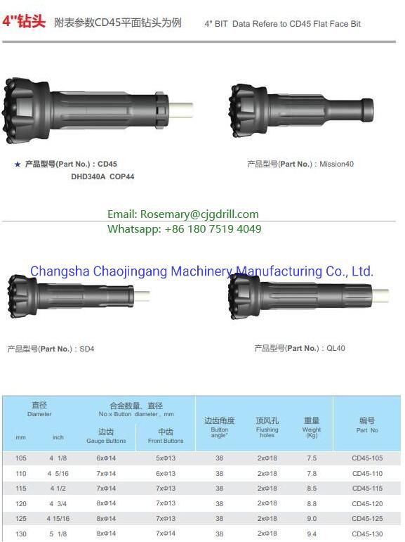 Mining Use Product Diamond DTH Hammer Diamond Button Drill Bit Rock Drilling Bit
