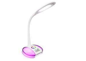 China Flexible Goose Neck Rgb Led Desk Lamp Color Changing With Colorful Base on sale