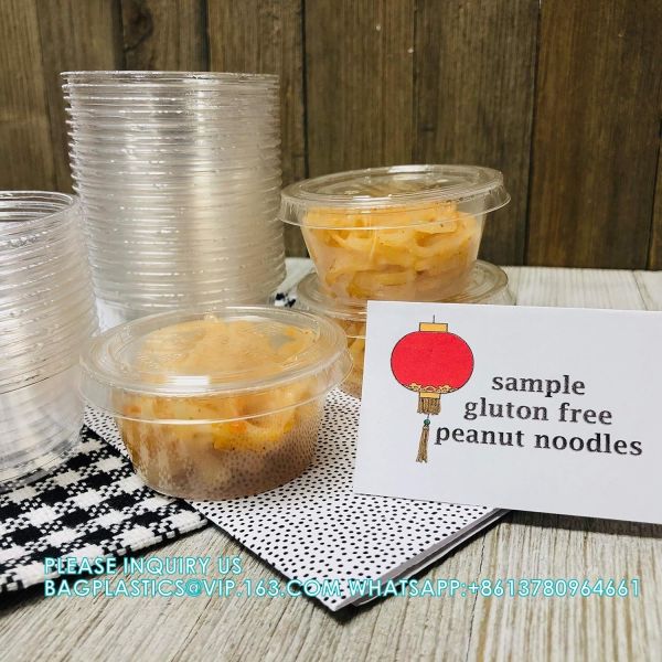 Compostable Biobased Plastic Cups And Lids Dessert Cups With No Hole Lids, Mini Disposable Parfait Cups