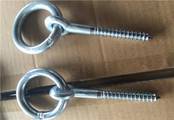 Quality E - Coated Steel Wood Screw Eye Hook Screws With Ring Custom Black Color for sale
