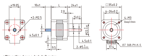2 Phase Nema 14 35mm 0.18N.M Automatic Stepper Motor