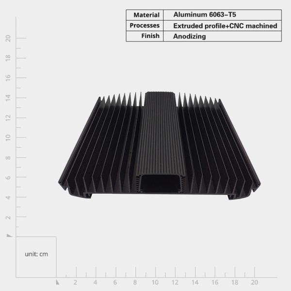 Quality Customizable Industial Anodized Aluminum Extrusion Heat Sink for Optimal Cooling for sale