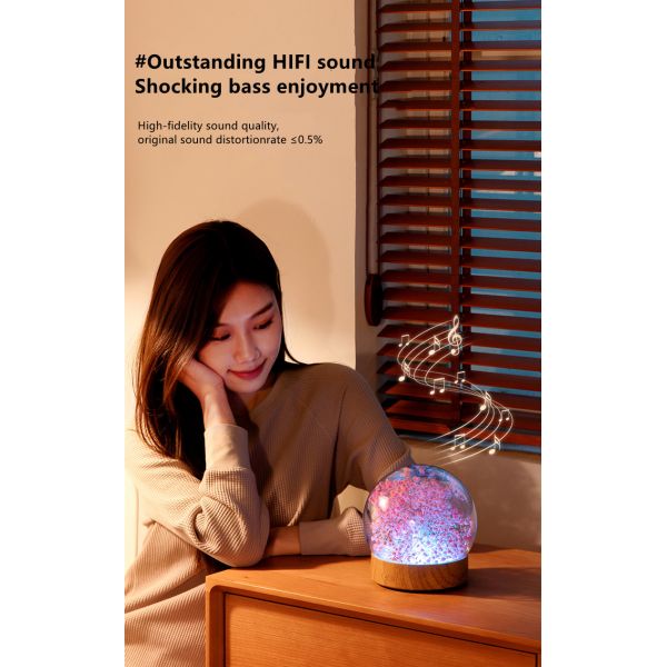 Creative Everlasting Flower Music Night Light Wireless Speaker Colorful Atmosphere Light Home Decoration with Remote Con