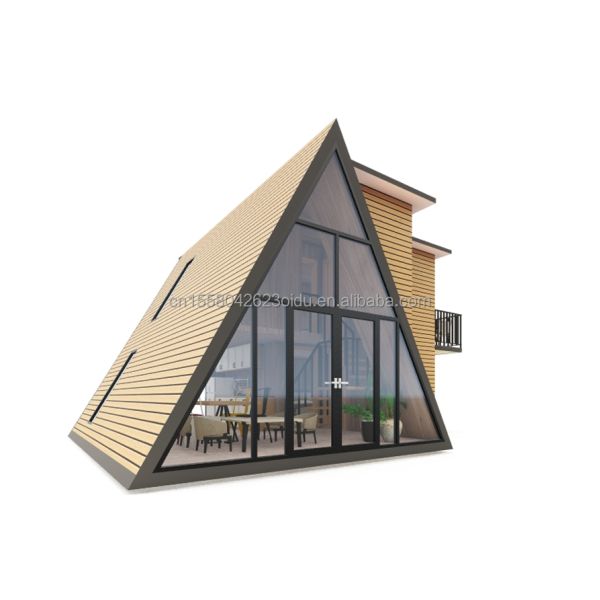 Aluminum Alloy Windows Modular Triangular Prefab House for Hotel Modern Design and Durable Materials