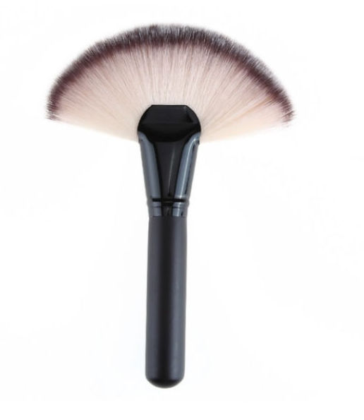 Individual Single Small Fan Makeup Brush Matte Black Handle ISO 22716
