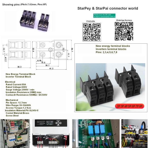 New energy terminal blocks & Inverter terminal blocks Pitch:12.7mm