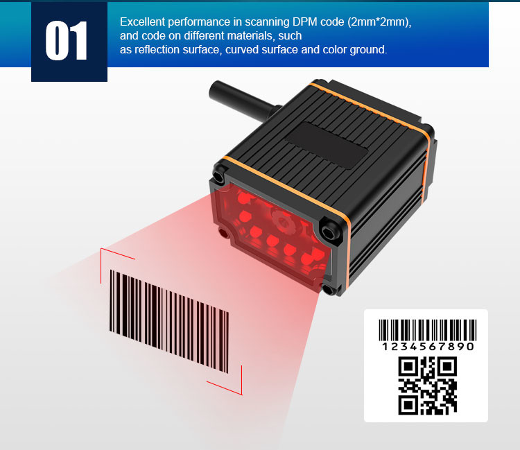 IP65 RK65 Industrial Barcode Scanner Module To Scan Moving Code