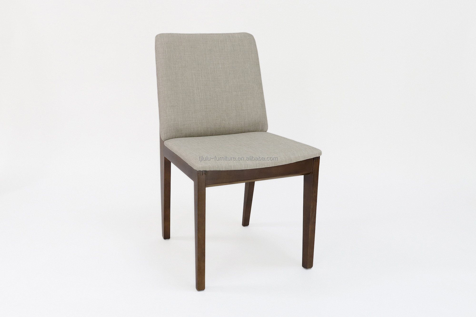 Modern Style Nitrolacquer Finish Solid Wood Dining Chair with Upholstery and Accent Arm