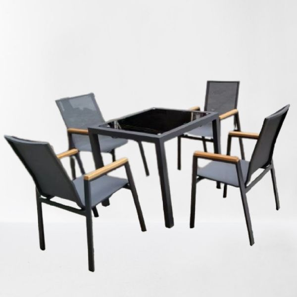 Aluminum square outdoor table and chair set UV resist beach table garden hotel resort outdoor table---6304