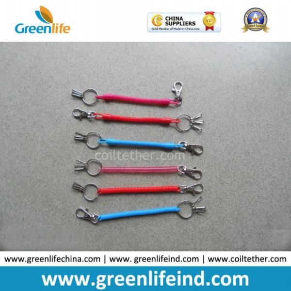 Quality Beatuiful Colors Retractable Spiral Key Coil Chain Avoid Losting for sale